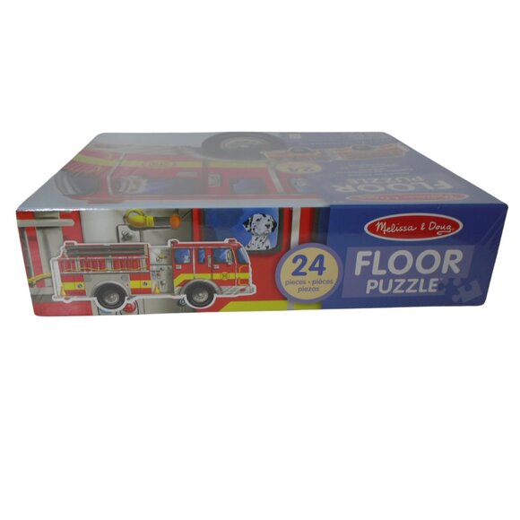 Melissa & Doug Giant Fire Engine Truck Jigsaw Floor Puzzle 24 Pieces 48"x18" 3+ - Picture 3 of 4